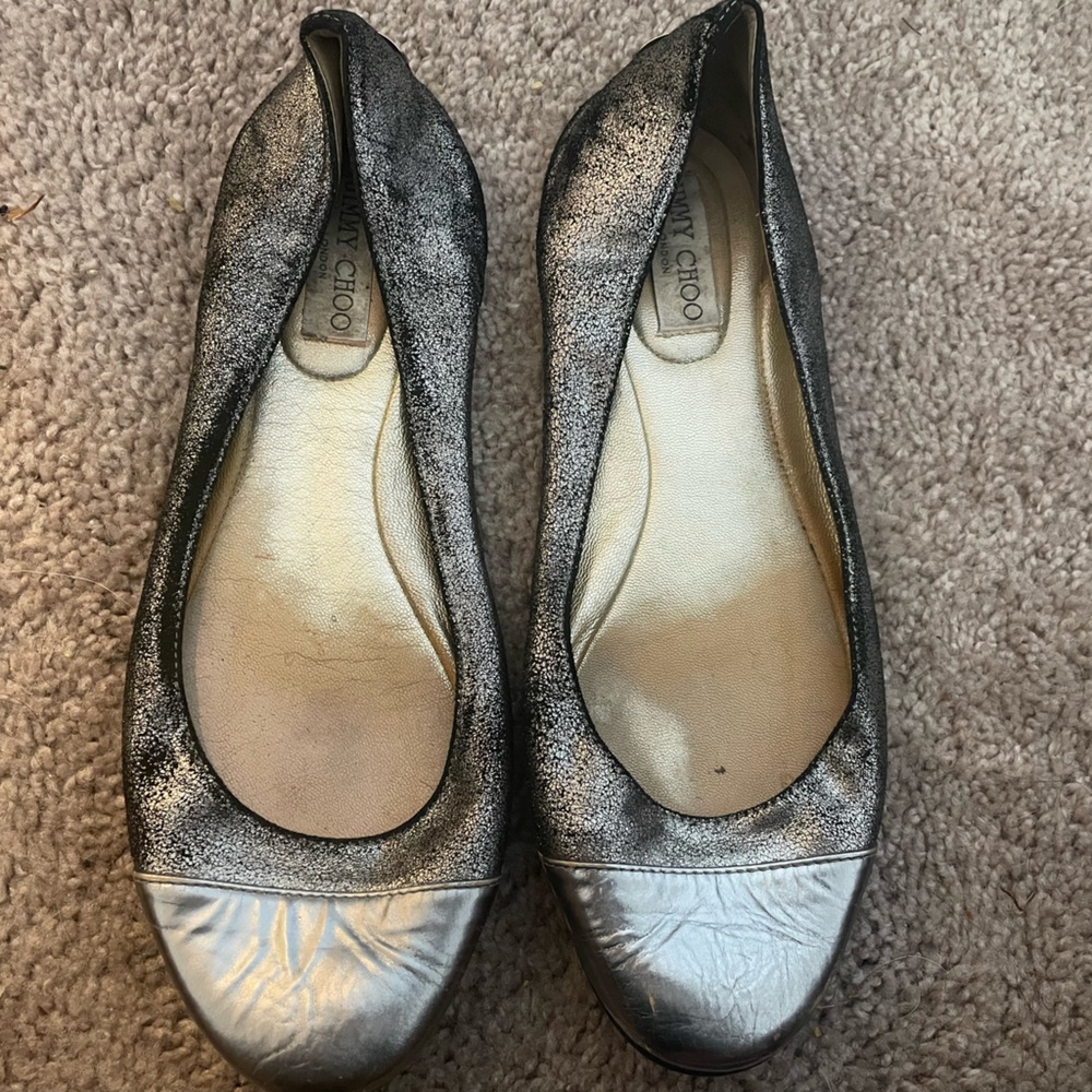 Jimmy choo flats silver:black